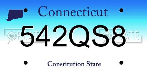 542QS8 Connecticut License Plate