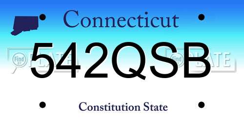 542QSB Connecticut License Plate
