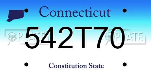542T70 Connecticut License Plate
