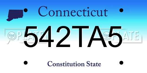 542TA5 Connecticut License Plate