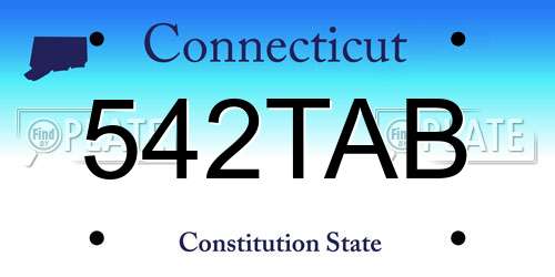 542TAB Connecticut License Plate