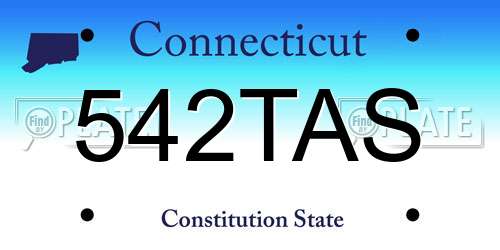 542TAS Connecticut License Plate
