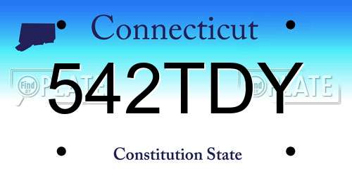 542TDY Connecticut License Plate