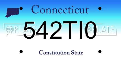 542TI0 Connecticut License Plate
