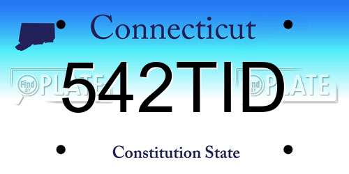 542TID Connecticut License Plate