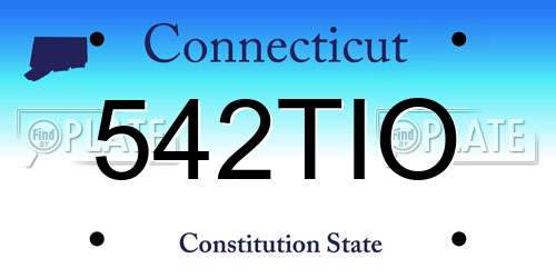 542TIO Connecticut License Plate