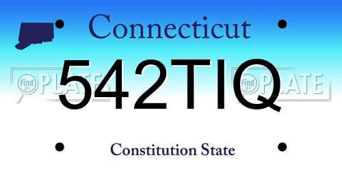 542TIQ Connecticut License Plate