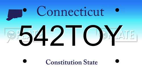 542TOY Connecticut License Plate