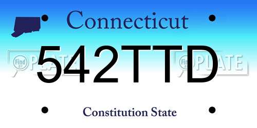 542TTD Connecticut License Plate