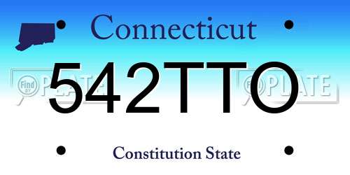 542TTO Connecticut License Plate