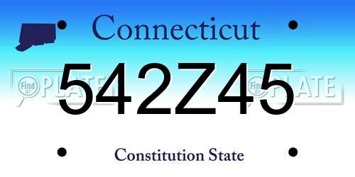 542Z45 Connecticut License Plate