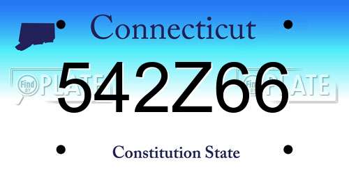 542Z66 Connecticut License Plate