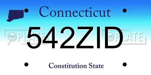 542ZID Connecticut License Plate