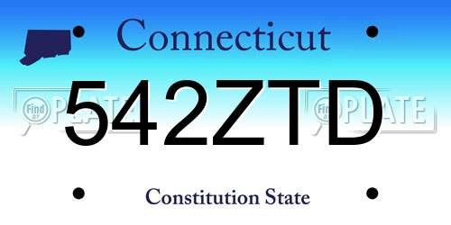 542ZTD Connecticut License Plate