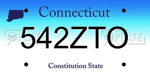 542ZTO Connecticut License Plate