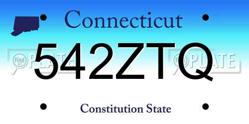 542ZTQ Connecticut License Plate