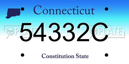 54332C Connecticut License Plate