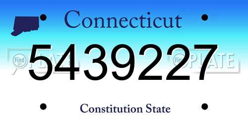 5439227 Connecticut License Plate