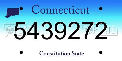 5439272 Connecticut License Plate