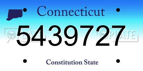5439727 Connecticut License Plate