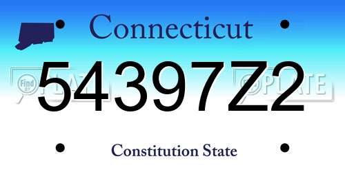 54397Z2 Connecticut License Plate