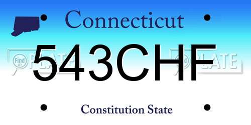 543CHF Connecticut License Plate