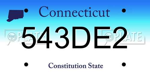 543DE2 Connecticut License Plate