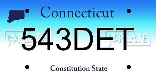 543DET Connecticut License Plate