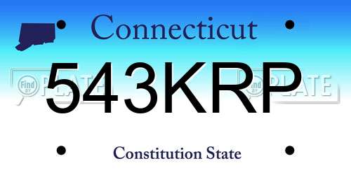 543KRP Connecticut License Plate