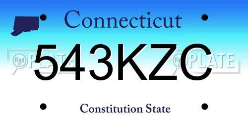 543KZC Connecticut License Plate