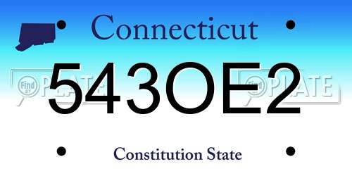 543OE2 Connecticut License Plate