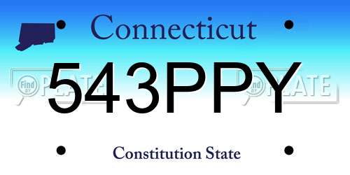 543PPY Connecticut License Plate