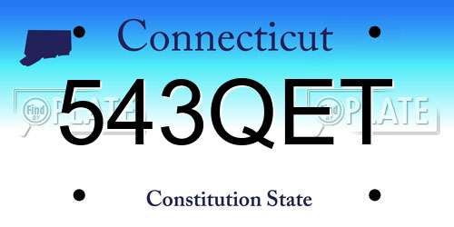 543QET Connecticut License Plate