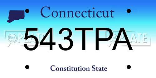 543TPA Connecticut License Plate
