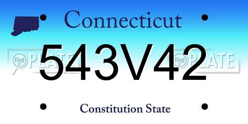 543V42 Connecticut License Plate