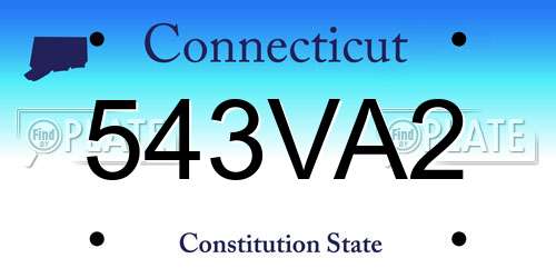543VA2 Connecticut License Plate