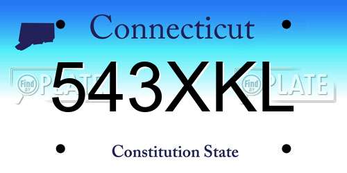 543XKL Connecticut License Plate