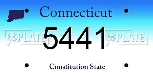 5441 Connecticut License Plate