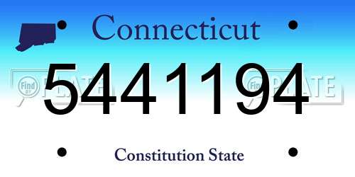 5441194 Connecticut License Plate