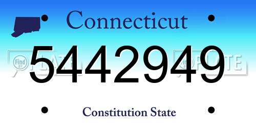 5442949 Connecticut License Plate