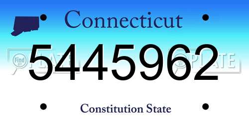 5445962 Connecticut License Plate