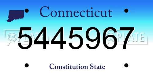 5445967 Connecticut License Plate