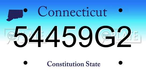 54459G2 Connecticut License Plate