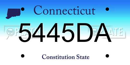 5445DA Connecticut License Plate