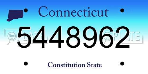 5448962 Connecticut License Plate