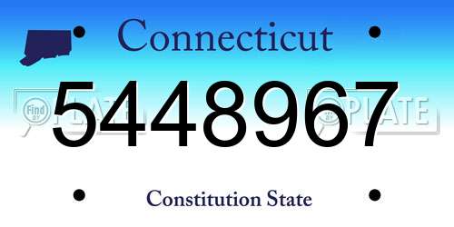 5448967 Connecticut License Plate