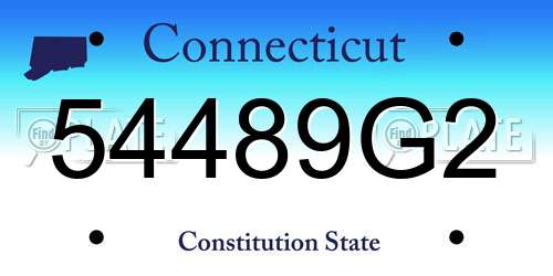 54489G2 Connecticut License Plate