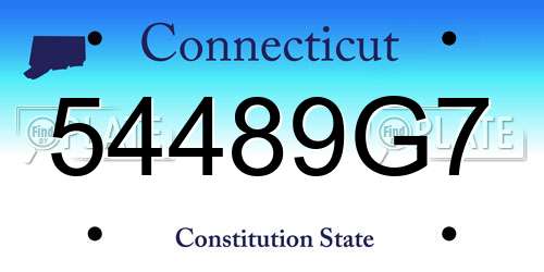 54489G7 Connecticut License Plate