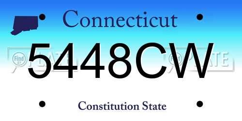 5448CW Connecticut License Plate