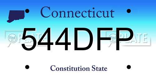544DFP Connecticut License Plate